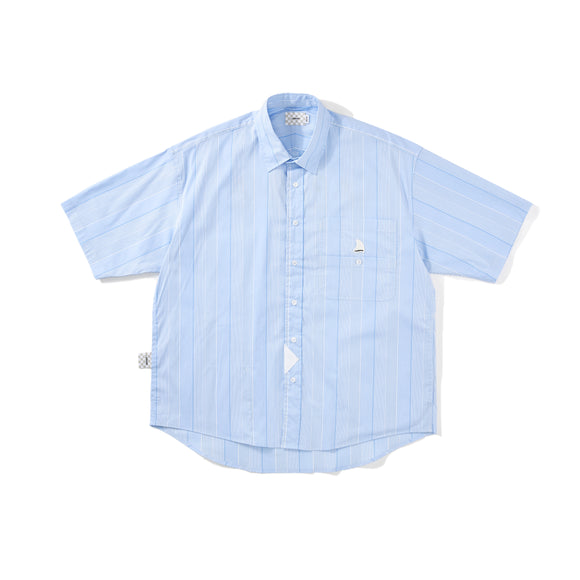 「LAPRIMA」 22SS BIG SHIRT 條紋多口袋抗皺短袖襯衫